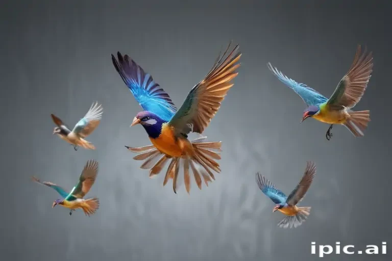 birds flying transparent background