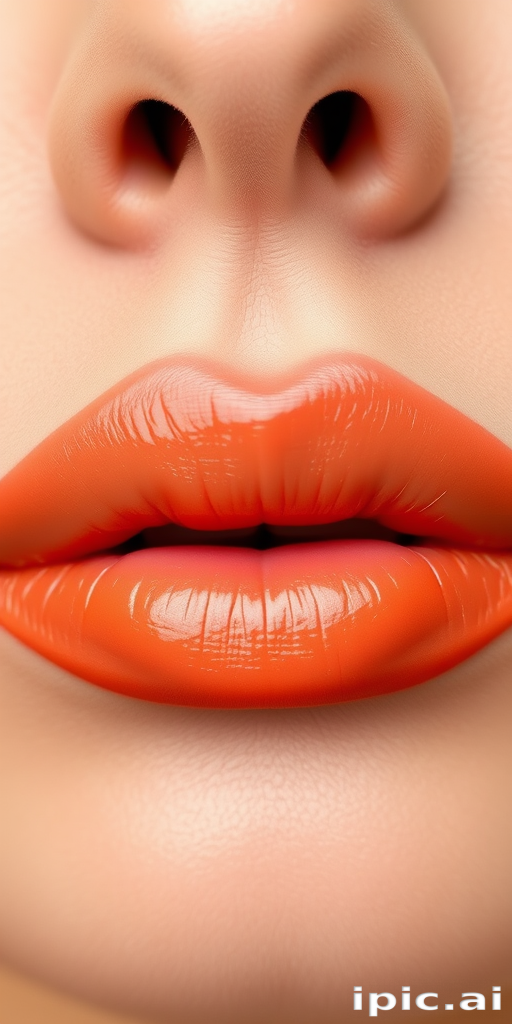 Whimsical ombre lips transitioning from soft peach to warm honey, gradient effect creating depth and dimension, effortlessly chic and modern