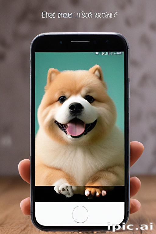 A Cute Dog Displayed on a Smartphone Screen in a Cozy Setting.