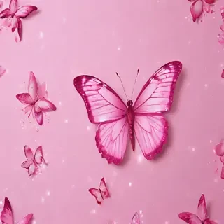 glitter pink butterfly wallpaper