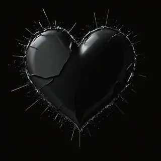 broken heart black background