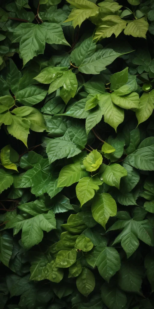 Vibrant Green Leaves Creating a Lush and Natural Background Scene