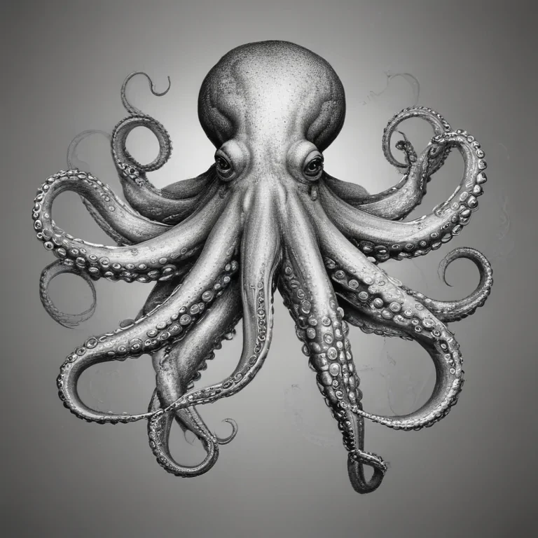 octopus clip art black and white