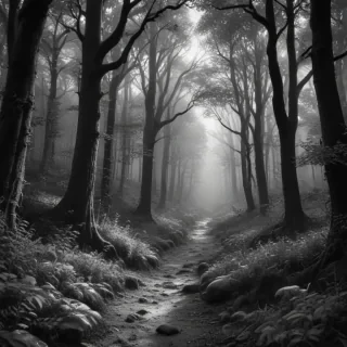 forest clipart black and white