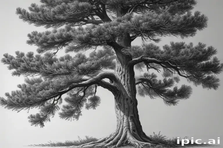 pine tree clip art black and white