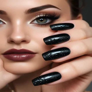 black with glitter
