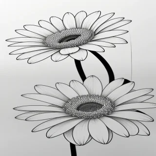 simple flower line drawing