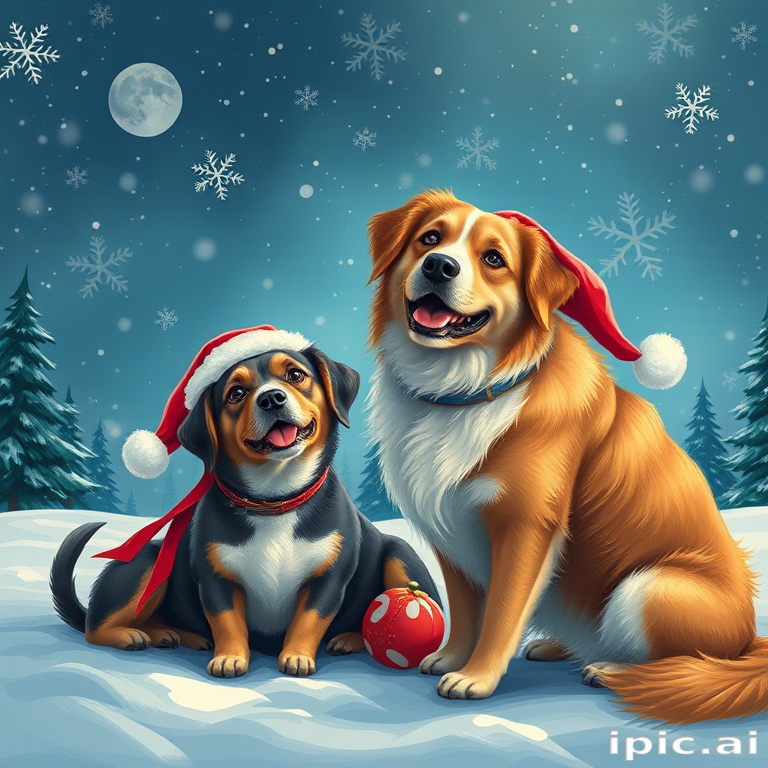 christmas dogs wallpaper