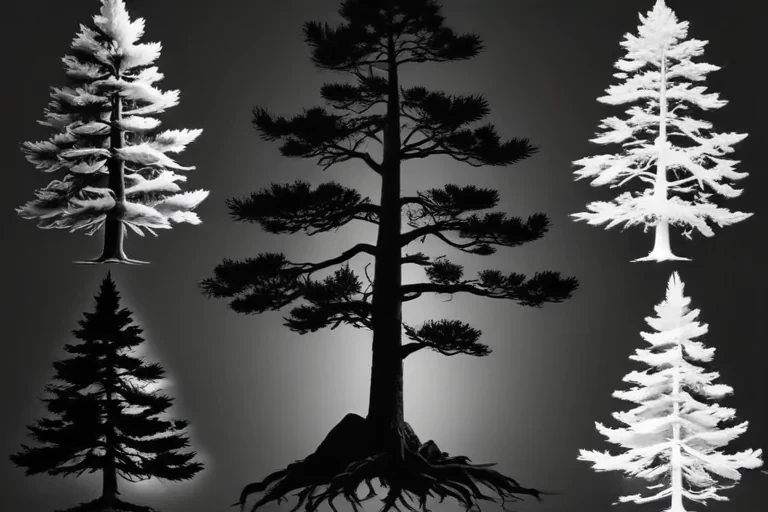 black and white pine tree clipart