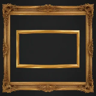 rectangle golden frame png