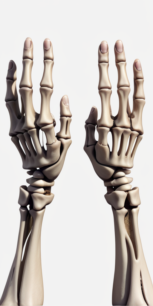 Intricate Design of Human Skeletal Hands Showcasing Anatomical ...