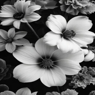 black and white flower background