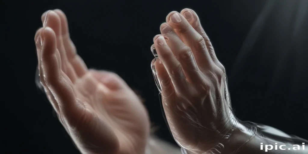 transparent praying hands