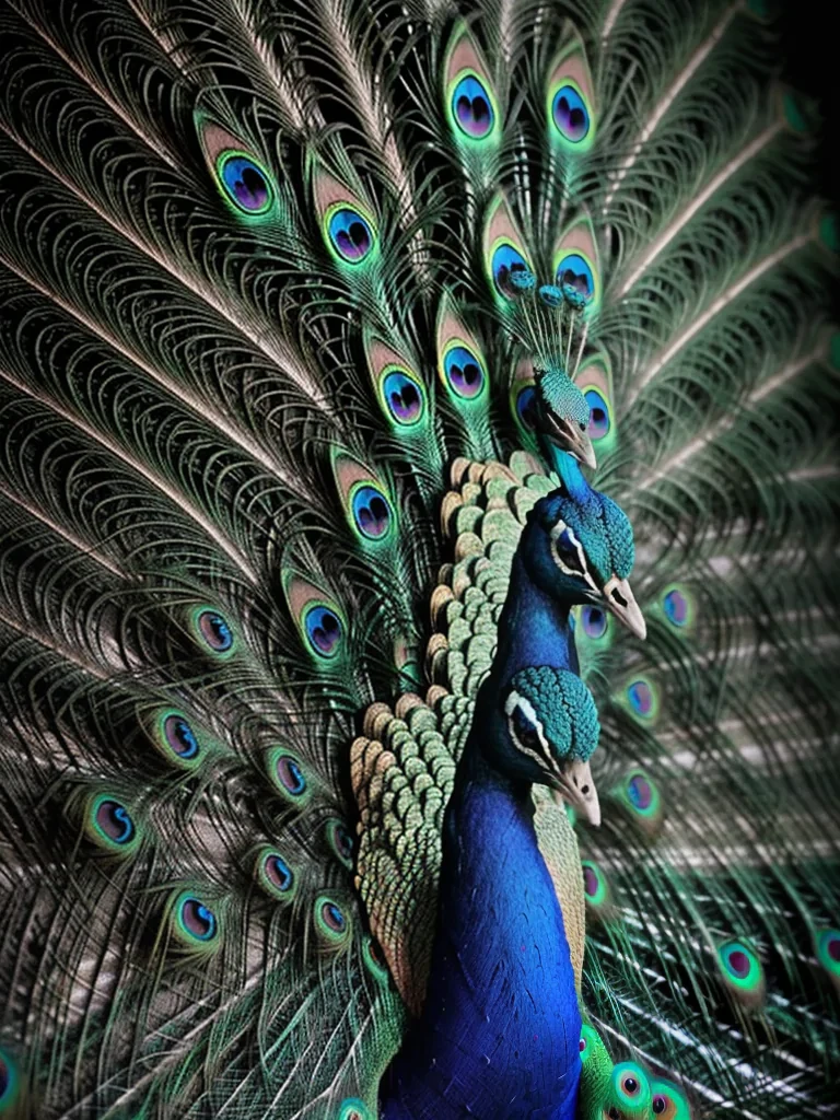 peacock black and white