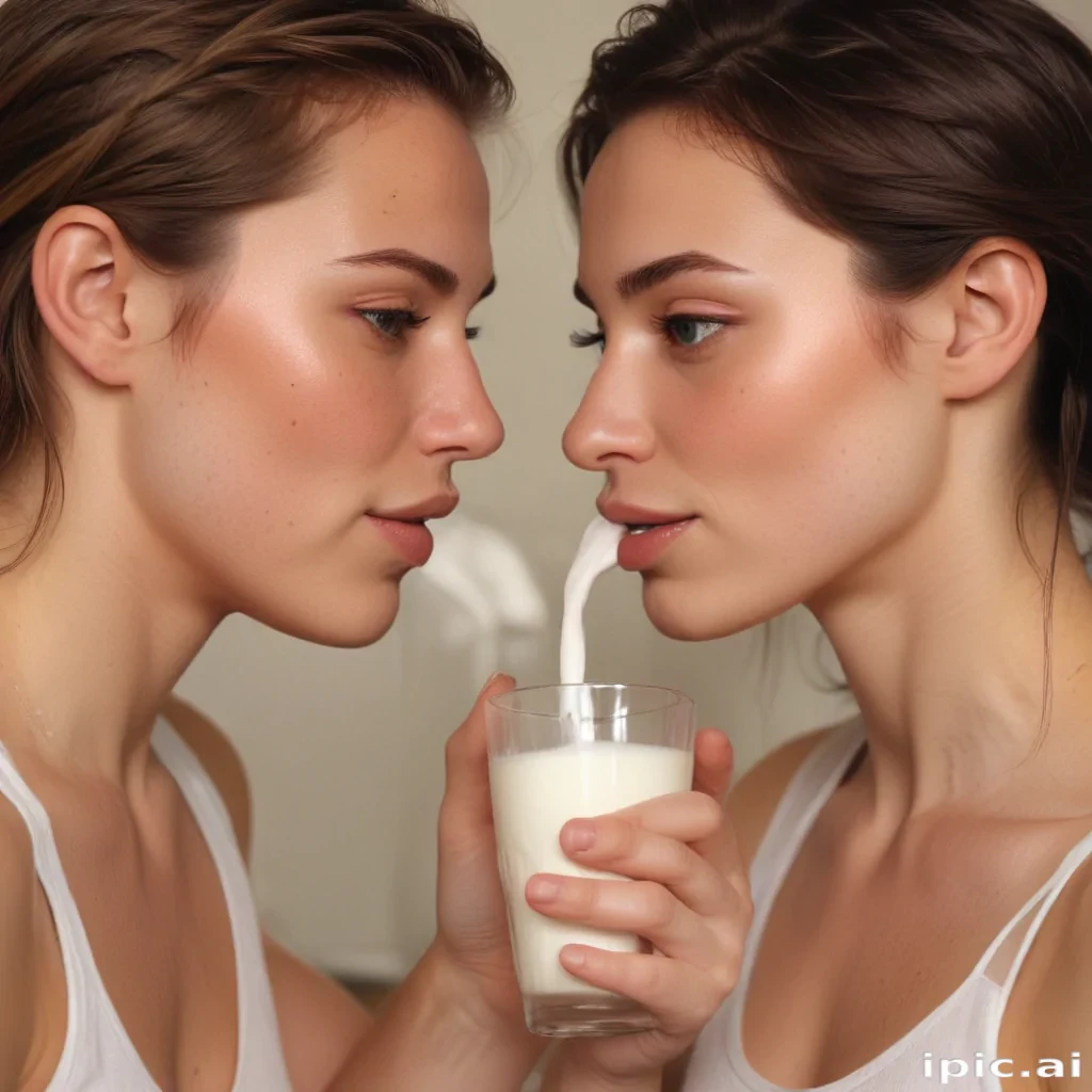 lesbians drinking milk