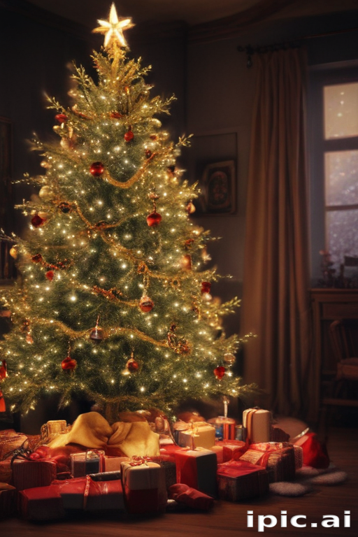 A Beautifully Decorated Christmas Tree Surrounded by Colorful Gifts and ...