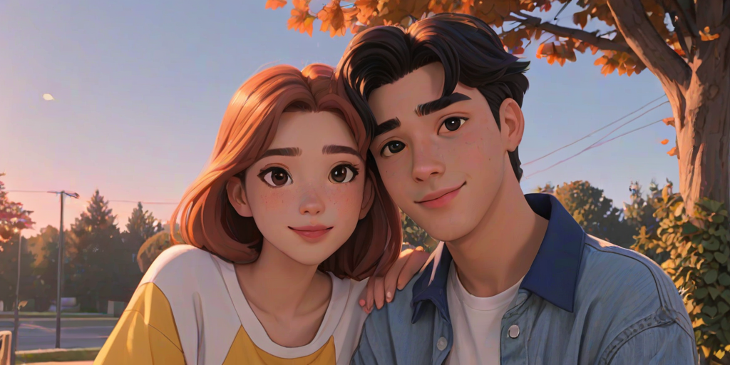 cartoon couple aesthetic
