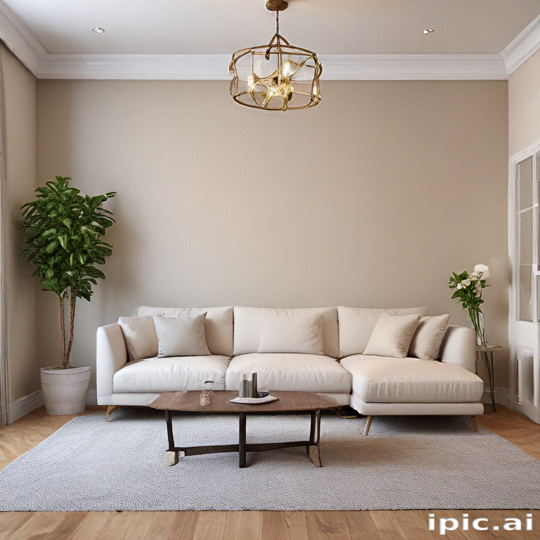 Cozy and Inviting Living Room with Modern Decor and Natural Elements