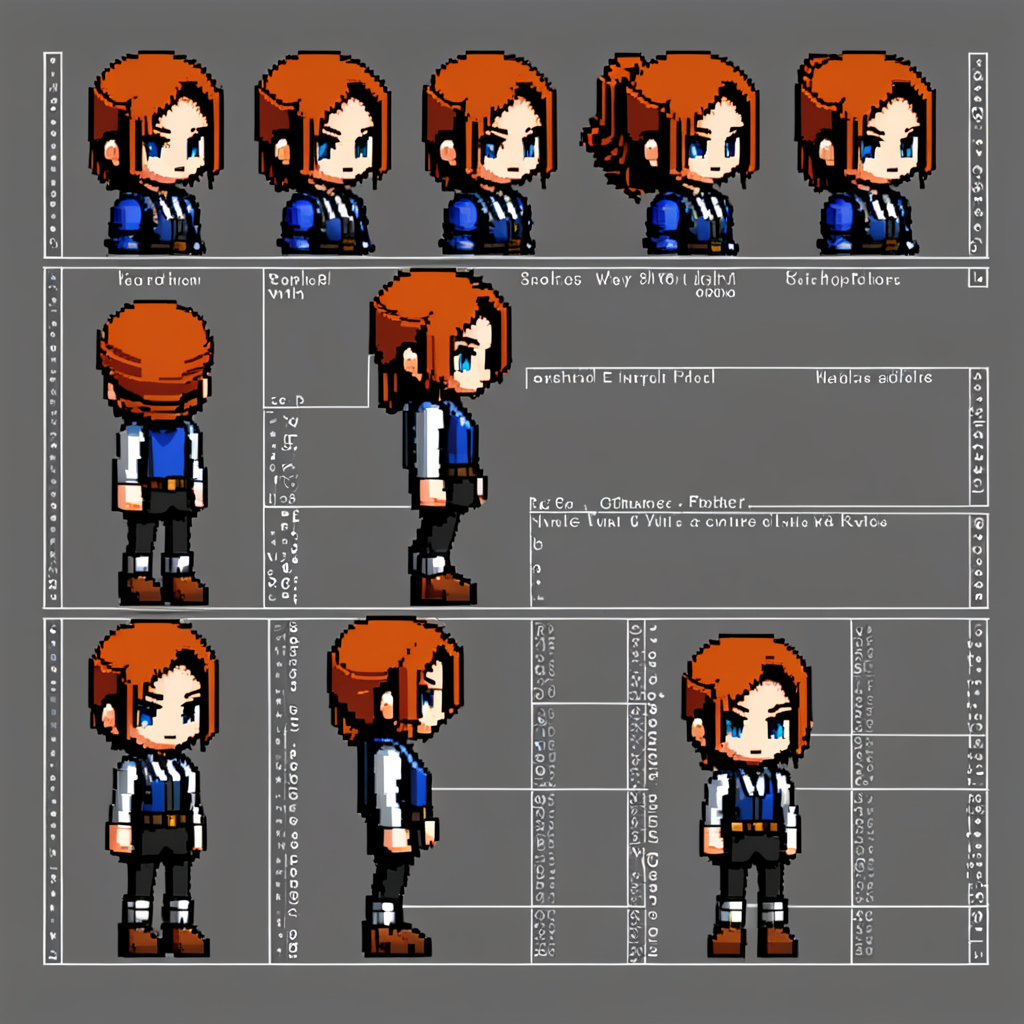 A character sheet pixel art
