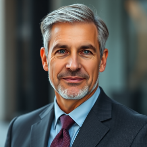 close-up portrait of a mature man in a suit with a confident expression, shallow depth of field to blur the background, soft natural lighting, 85mm lens, f/1.8 aperture, ISO 200, 1/125s shutter speed, taken with a full-frame DSLR camera