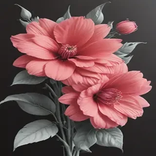 pencil drawn flowers