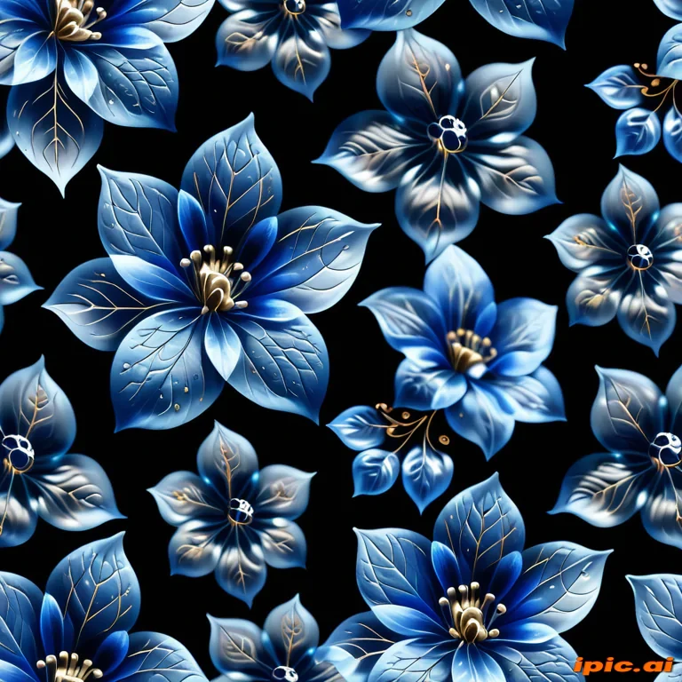 blue flowers transparent