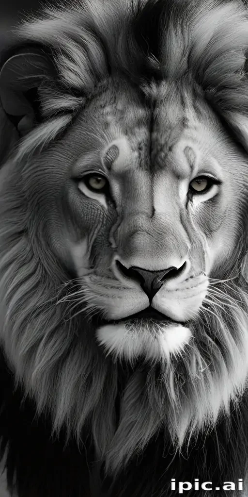 lion black and white
