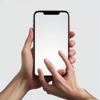 hand holding a phone