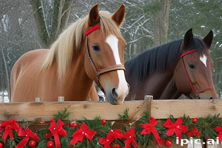 pictures of christmas horses