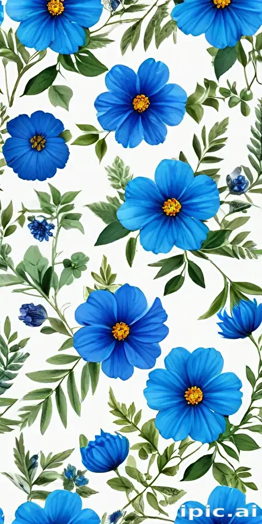 blue flowers transparent background
