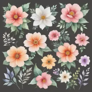 watercolor flowers clipart
