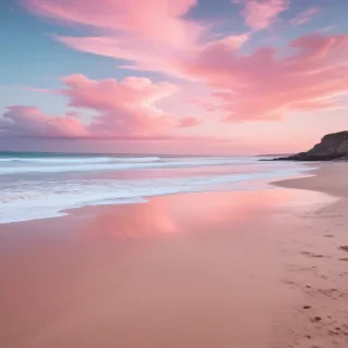pastel pink beach wallpaper