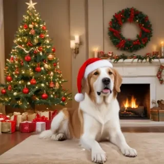 christmas dog background