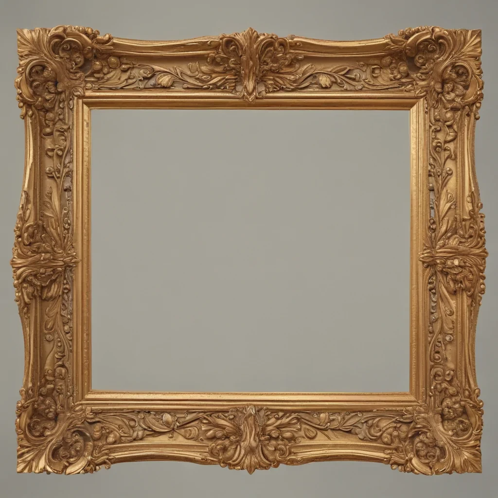 rectangle golden frame png