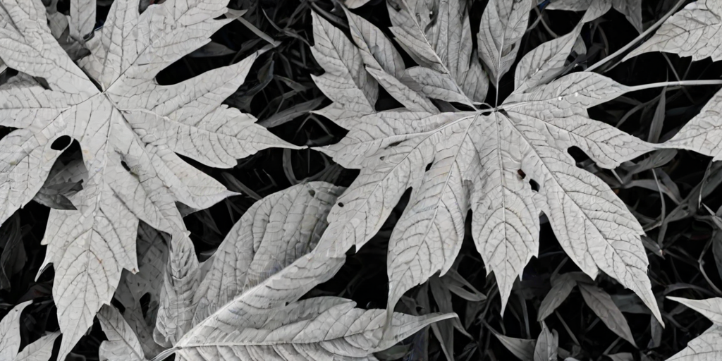 leaf white and black