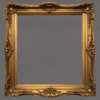 rectangle gold frame png