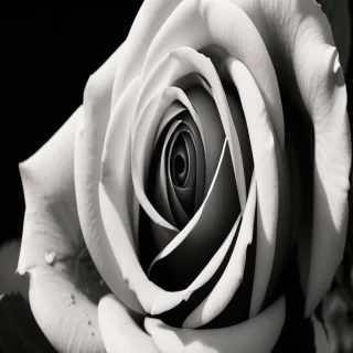 black and white rose