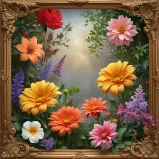 frame with flowers