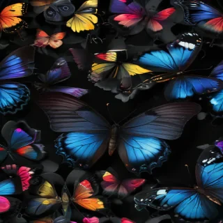black wallpaper butterfly
