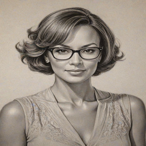 Splendid Eva LaRue, pencil sketch, portrait of Superb woman 1928s in glasses, hair style beatnik, outline, clear lines, fine lines, 8k