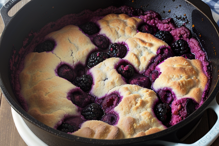 blackberry cobbler in dutch oven