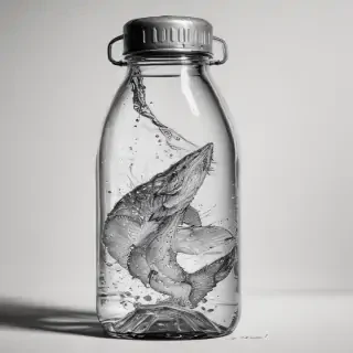 water bottle drawing