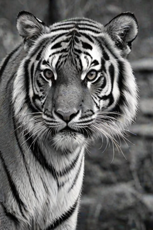 tiger clipart black and white