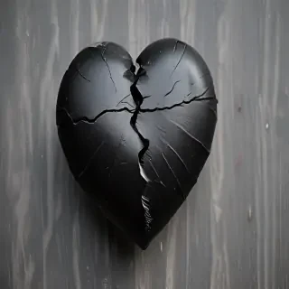 black broken heart