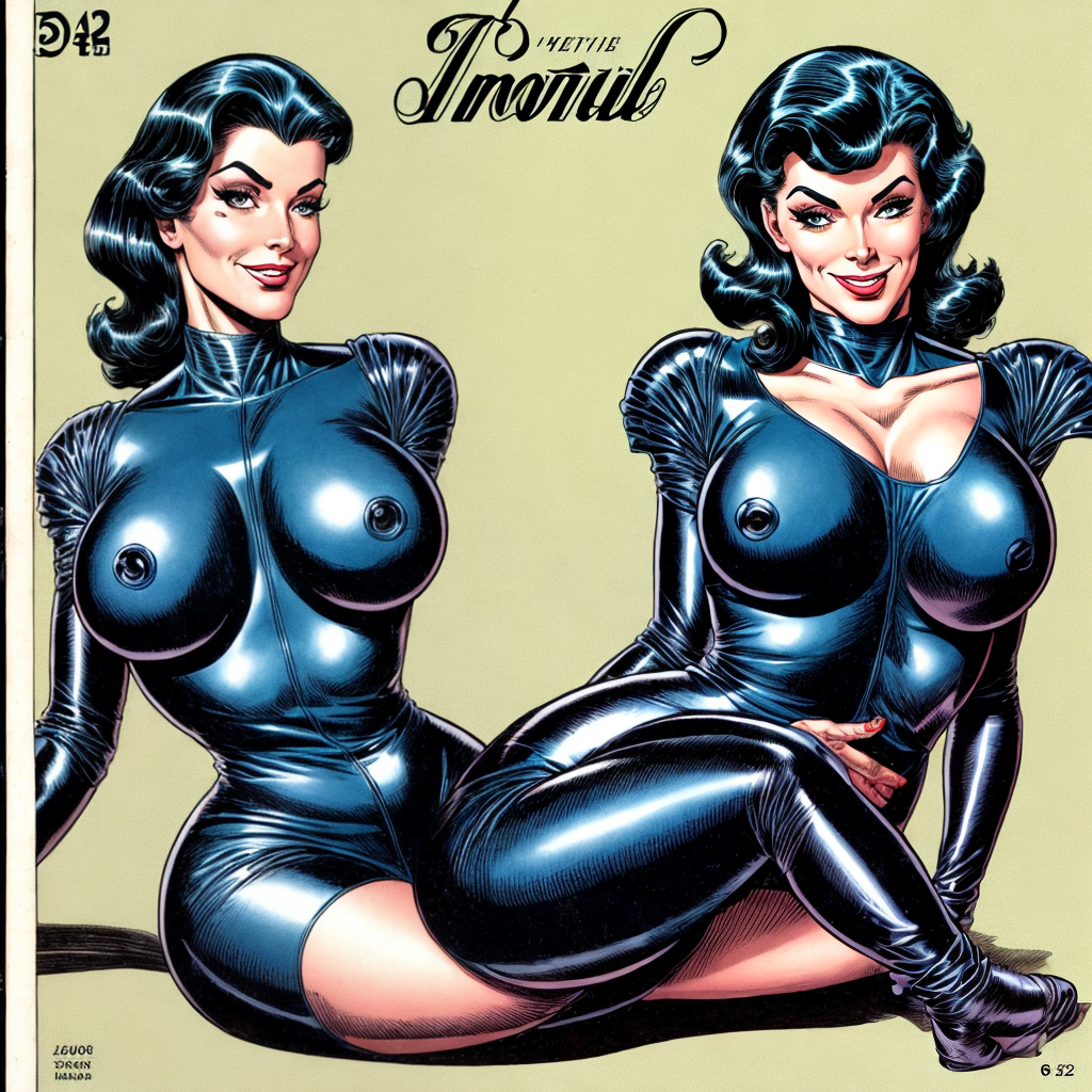 Free Ai Image Generator - High Quality and 100% Unique Images - iPic.Ai —  sexy milf woman in latex, old comics book style