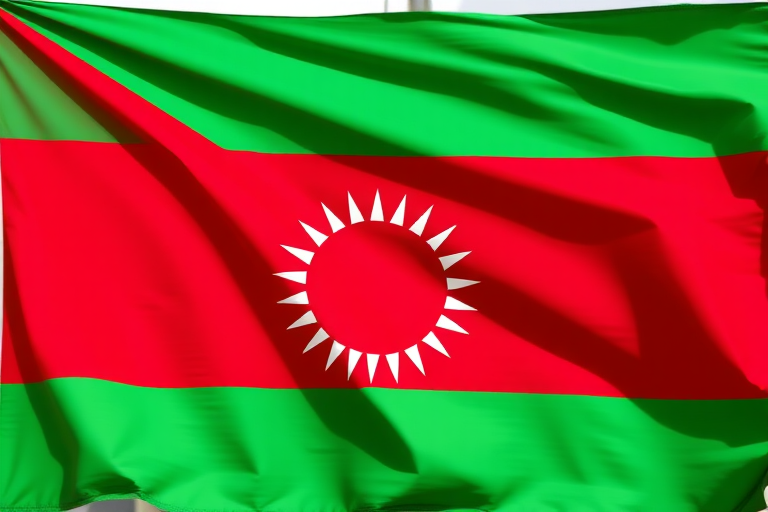 Create a high-resolution image of the Tajikistan flag, using a DSLR camera with a 50mm lens, aperture set to f/8, ISO 100, shot from a straight-on perspective, with natural lighting and vibrant color saturation for enhanced image quality.
