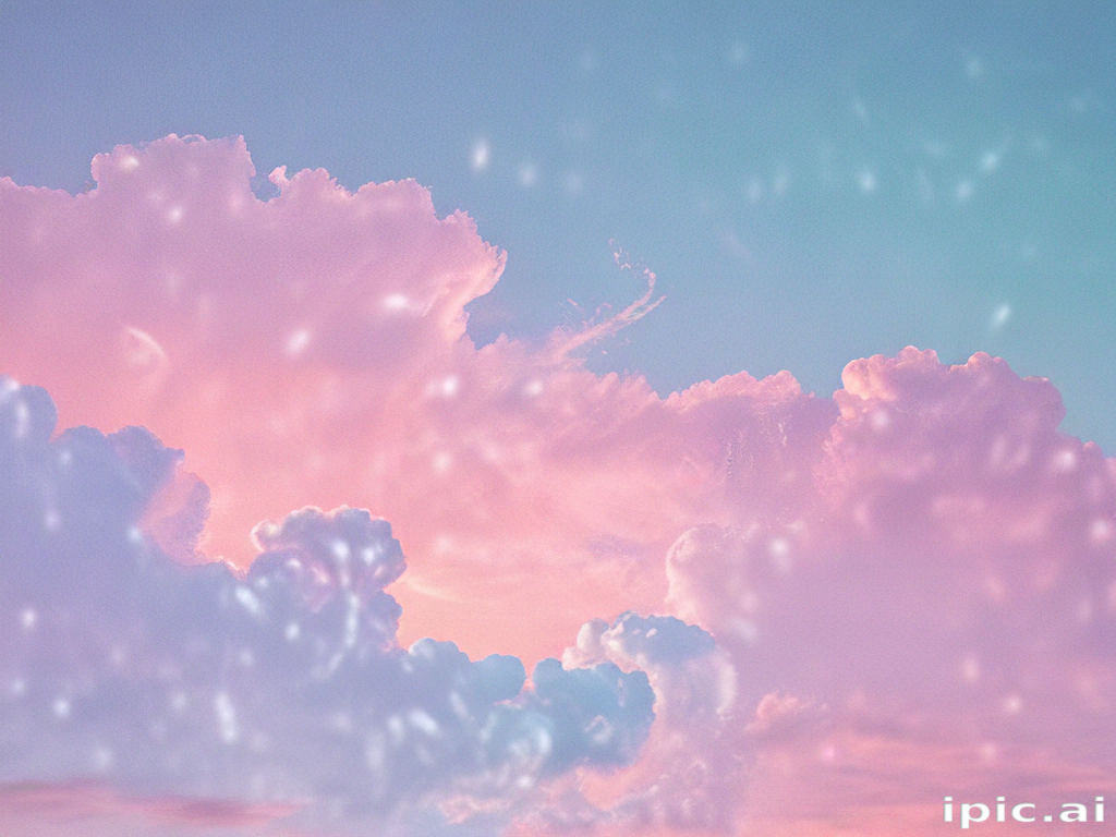 Dreamy Pastel Sky with Soft Clouds and a Serene Color Palette
