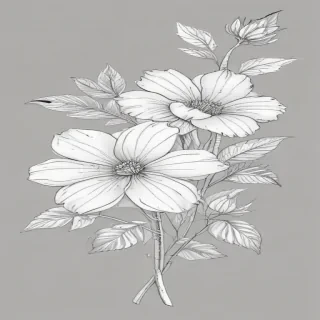 floral line art