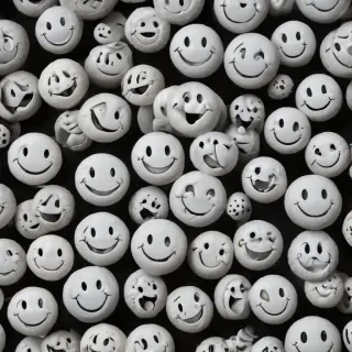 white smiley face black background