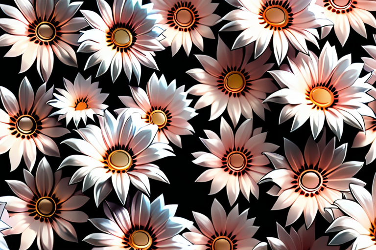 Vibrant Floral Pattern Featuring White and Pink Flowers on Dark Background